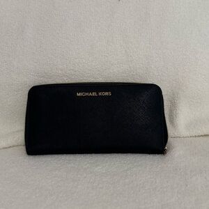 Michael Kors Black Zip-Around Wallet